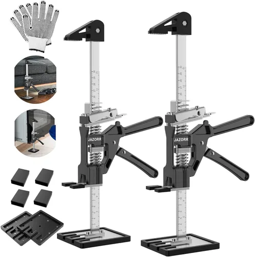 Miniatura 9 de 2 Piezas Gato de Brazo Metálico Ahorrador de Trabajo, Capacidad de Carga 440 lb, Dispositivo de Elevación Multifunción con Ajuste de Altura
