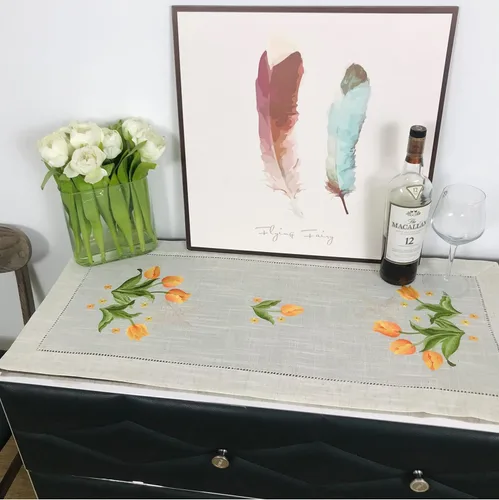 Miniatura 25 de Mantel bordado para decoración de encaje a prueba de polvo, sin arrugas, lavable, floral, rectangular, para cocina, comedor, vacaciones, cumpleaños
