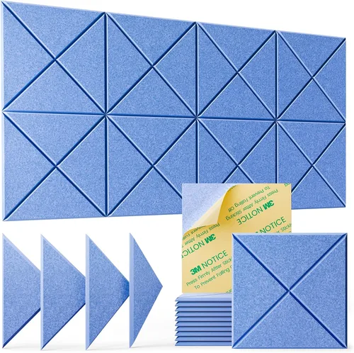 Miniatura 14 de Paquete de 22 paneles acústicos autoadhesivos, 12"X 12"X 0.4" paneles de espuma insonorizante, paneles de pared insonorizados de alta densidad