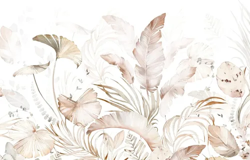 Miniatura 7 de Papel tapiz tropical beige Papel tapiz autoadhesivo extraíble para acuarela, papel tapiz tropical para despegar y pegar