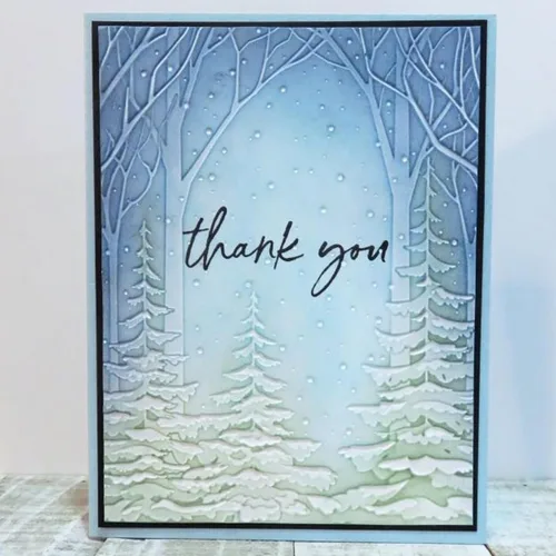 Miniatura 3 de CYFUN DESIGN Carpeta de relieve con textura 3D, plantilla de carpetas de plástico de bosque para hacer tarjetas, álbumes de recortes y otras