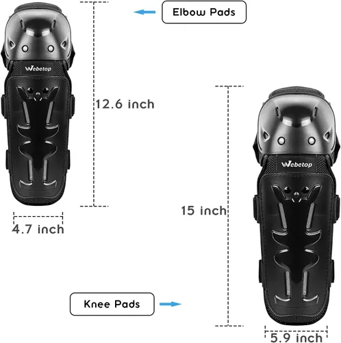 Miniatura 6 de Webetop 4 unidades de rodilleras protectores de codo para adultos, equipo de protección para coderas y rodilleras ajustables para hombre, coderas