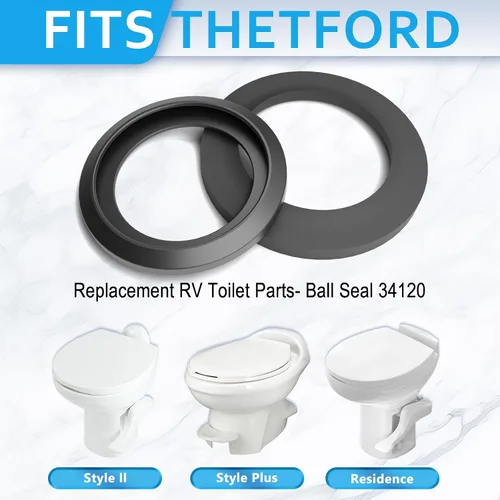 Miniatura 2 de MENNTY 34120 Kit de sello de inodoro RV - Junta de bola de reemplazo compatible con Thetfords Aqua Magic Style II, Plus, Residence - Partes de goma