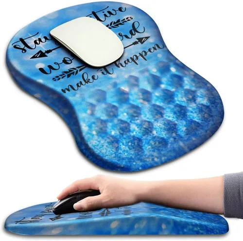 Miniatura 8 de Hokafenle Alfombrilla ergonómica para ratón con soporte para muñeca con diseño de masaje, reposamuñecas para aliviar el dolor, con espuma