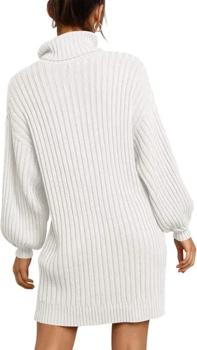Miniatura 3 de Aumoo Vestidos largos de manga farol para mujer, vestido suéter de trabajo para mujer
