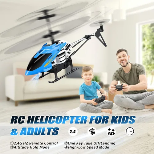 Miniatura 2 de Dolanus Helicópteros RC - Juguetes de helicóptero de control remoto: despegue/aterrizaje con una tecla, retención automática de altitud, luz LED