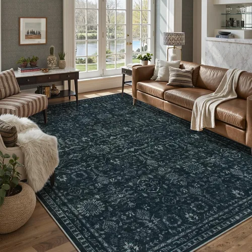 Miniatura 10 de Alfombras Lahome de color verde oscuro para pasillo de 2x10, alfombra lavable resistente a manchas para cocina de 10 pies, alfombra antideslizante