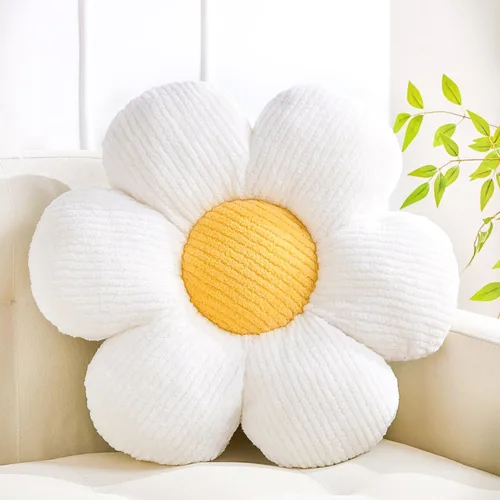 Miniatura 10 de XIAIJIA Cojín con forma de flor, almohada con diseño de flores y margaritas decorativa, cojín para cama, cojín de suelo, cojín suave para asiento