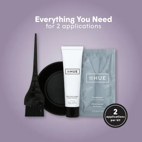 Miniatura 6 de dpHUE Kit de retoque de raíces, marrón medio - Tinte permanente para el cabello para cobertura de canas - Incluye dos aplicaciones - Sin parabenos