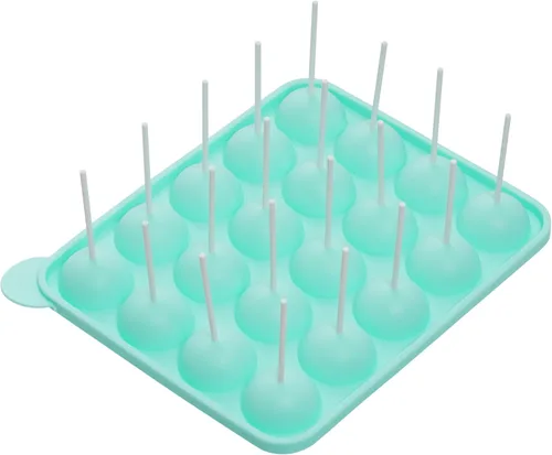 Miniatura 2 de Rbenxia Molde de silicona para tartas de 20 cavidades, medio círculo, piruleta, fiesta, magdalena, molde para hornear, bandeja de molde para tartas