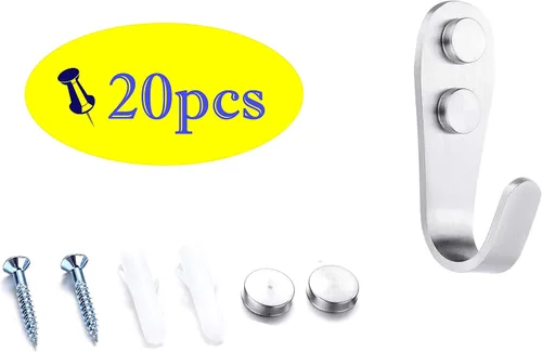 Miniatura 3 de FGen 20 ganchos colgantes de acero inoxidable - Ganchos sólidos para accesorios de baño de hotel familiar
