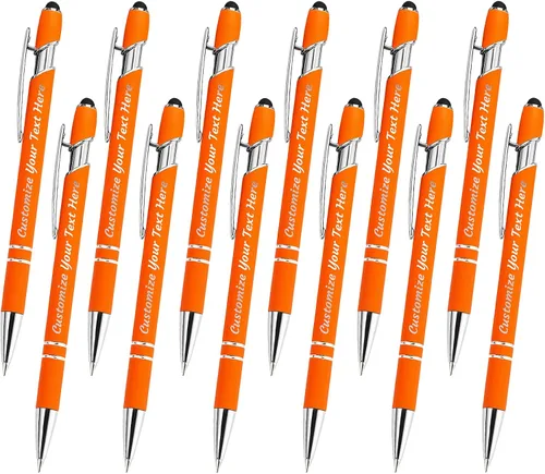 Miniatura 64 de 12 bolígrafos personalizados a granel, bolígrafos personalizados con grabado personalizado con nombre o texto, regalo ideal de aniversario