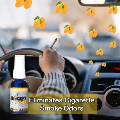 Miniatura 4 de Rocket Scent - Ambientadores de aceite + eliminador de olores y humo + desodorante para el hogar, automóvil, oficina, baño + auto nuevo, mango, lino