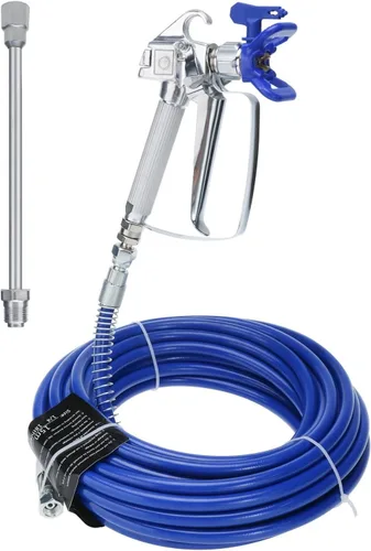 YaeTek Kit de manguera de pistola de pintura sin aire, tubo de fibra de alta presión de 50 pies x 1/4 pulgadas, manguera de pulverización de pintura