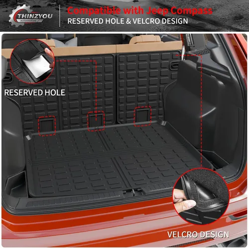 Miniatura 3 de alfombra de carga para maletero, protector de cubierta de asiento trasero de elastómero termoplástico (alfombra de maletero + alfombra de respaldo)