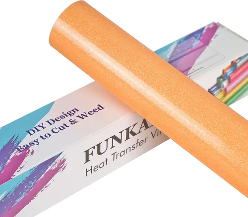 Miniatura 17 de FUNKAKA Rollos de vinilo de transferencia de calor HTV negro con purpurina, vinilo de poliuretano para planchar de 12 pulgadas x 25 pies