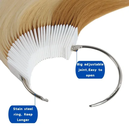 Miniatura 4 de Muestras de cabello humano, 3 niveles naturales para pruebas de salón, muestra de color, 30 piezas de 8 pulgadas, rubio más claro/rubio claro/marrón