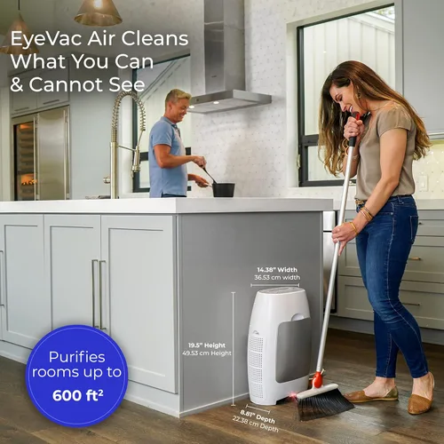Miniatura 3 de EyeVac Air - Purificador de aire HEPA 2 en 1 y recogedor automático de vacío sin contacto, ultra rápido y potente, cubre 600 pies cuadrados