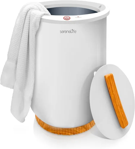 Miniatura 9 de SereneLife - Calentador de toalla con pantalla digital en cubo; calentador de toallas grande de color blanco para spa y baño, regalos de calentador