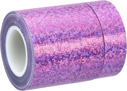 Miniatura 10 de PATIKIL Cinta brillante con purpurina de 0.591 in x 16.4 ft, paquete de 4 cintas adhesivas holográficas decorativas autoadhesivas para álbumes