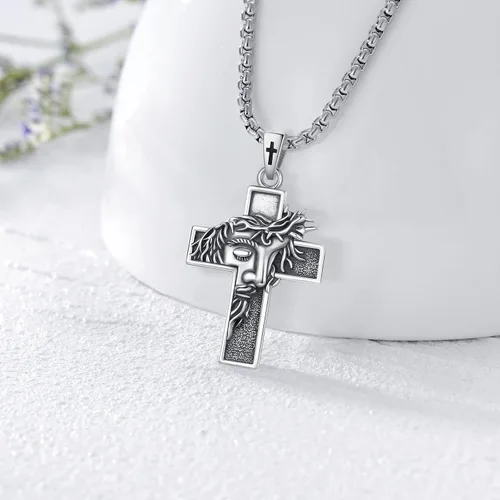 Miniatura 197 de Eusense San Miguel San Cristóbal San Benito San Judas Virgen María Collar chapado en oro 925 joyería religiosa para hombres y mujeres, collar
