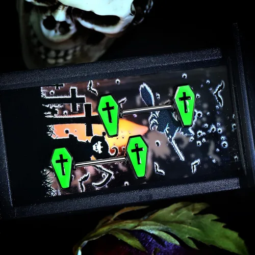 Miniatura 2 de Jewseen Piercing de pezón para pezón para pezón 049oz para mujer piercing para el cuerpo para Halloween