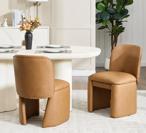 Miniatura 10 de Hyfirm Juego de 4 sillas de comedor tapizadas modernas, sillas de comedor laterales de chenilla, sillas de cocina sin brazos, sillas Parsons
