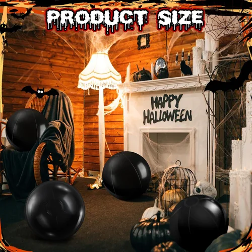 Miniatura 2 de Sinmoe 8 piezas inflables de color blanco y negro para decoración de pelotas de playa sólidas para piscina, pelota flotante para manualidades