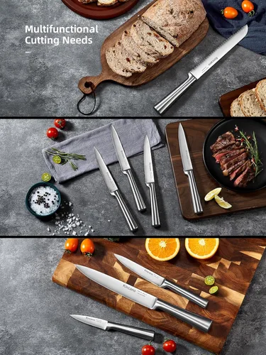 Miniatura 4 de Juego de cuchillos, 14 cuchillos de cocina de acero inoxidable de alto carbono súper afilados para chef con soporte acrílico, incluye cuchillos