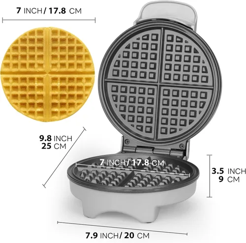 Miniatura 7 de FineMade Máquina para Hacer Waffles Belga con Placas Desmontables, Waflera Eléctrica, Gran Plancha para Waffles, Prensa para Panini de 3 en 1