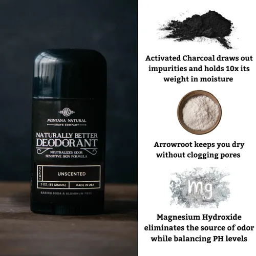Miniatura 3 de MNSC Desodorante naturalmente mejor sin perfume, magnesio y carbón activado, fórmula para piel sensible, sin aluminio, sin bicarbonato de sodio