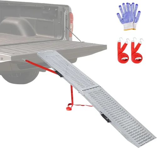 Miniatura 10 de LIEKUMM Rampas de carga plegables de acero de 66 pulgadas de largo x 9 pulgadas de ancho para camionetas, motocicletas, vehículos todo terreno
