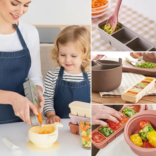 Miniatura 9 de Bandeja de silicona para congelador con tapa, 100% silicona platino de grado alimenticio, resistencia a fugas y apta para lavavajillas para 4