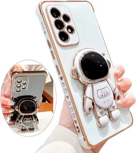 Miniatura 12 de Funda compatible con Samsung Galaxy Z Flip 5/Z Flip 6 con soporte, diseño de astronauta 3D de lujo para mujeres, funda protectora suave diseñada