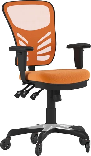 Miniatura 9 de Flash Furniture Nicholas Silla de oficina ergonómica giratoria ejecutiva multifunción de malla negra con brazos ajustables y ruedas de rodillo