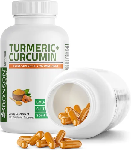 Miniatura 4 de Bronson Curcumina de cúrcuma extra fuerte, antioxidante, apoyo articular y digestión con BioPerine, sin OMG, 180 cápsulas vegetarianas