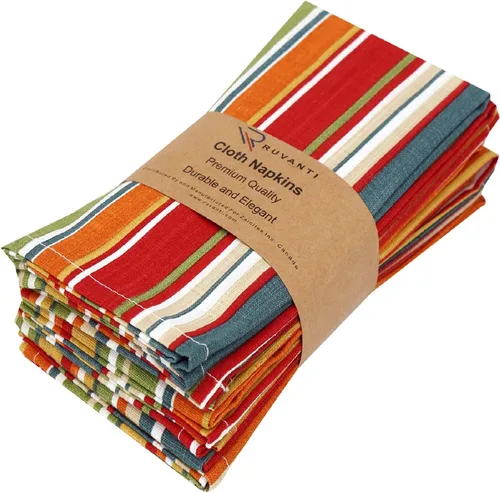 Miniatura 40 de Ruvanti - Servilletas de tela, paquete de 6, 45x45 centímetros, 100% algodón, lavables, suaves y absorbentes, perfectas para bodas, cenas de Belleza