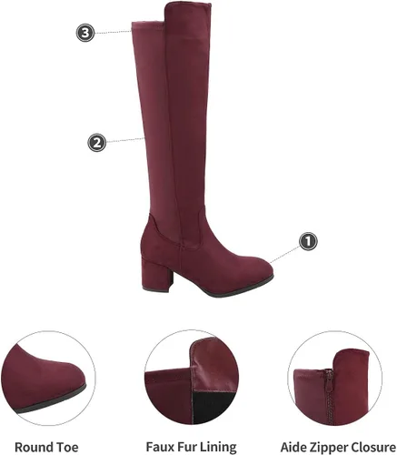 Miniatura 2 de DREAM PAIRS Botas a la rodilla, de tacón alto, para mujer