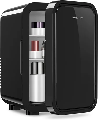 Miniatura 22 de YASHE Mini nevera, refrigerador pequeño de 4 litros/6 latas para el cuidado de la piel, 110 V CA/12 V CC, enfriador termoeléctrico y calentador
