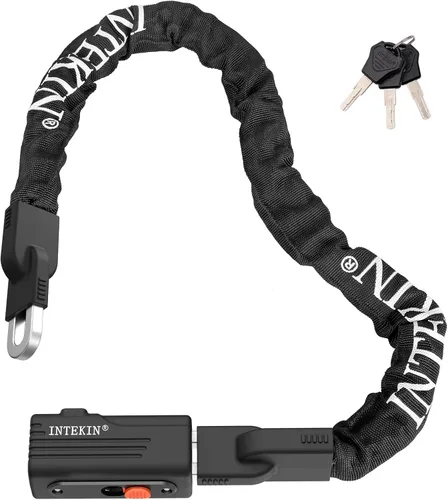 Miniatura 10 de Cerradura de Cadena de Bicicleta de 3 pies/4 pies/5 pies de Alta Resistencia, Cerradura de Cadena de Bicicleta Antirrobo de 8 mm/10 mm de Grosor