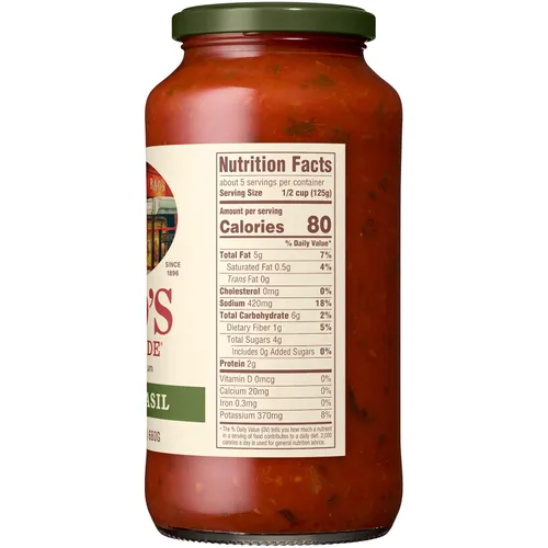Miniatura 6 de Rao's Homemade Salsa de tomate, Tomate y Albahaca, 24 onzas, salsa versátil para pasta, bajo en carbohidratos, totalmente natural, calidad premium