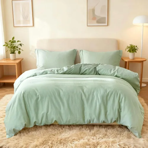 Miniatura 16 de Simple&Opulence - Juego de funda de edredón de lino francés 104"x 92" - 5 piezas (1 funda de edredón, 4 fundas de almohada) - Mezcla de lino natural
