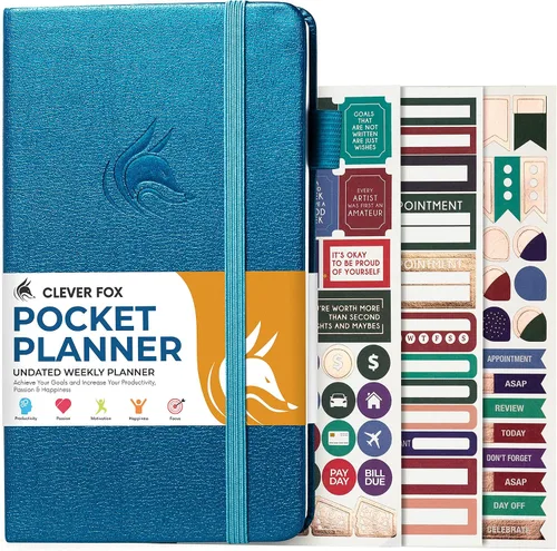 Miniatura 10 de Clever Fox Agenda de bolsillo semanal – Agenda mensual sin fecha y calendario, mini planificador perfecto para bolso, 3.7 x 6.7 pulgadas