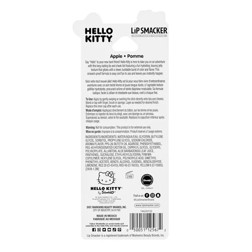 Miniatura 7 de Lip Smacker Hello Kitty So Jelly - Tinte para labios y mejillas, color hidratante transparente y construible, textura divertida de gelatina animal