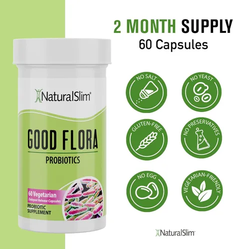 Miniatura 4 de NaturalSlim Good Flora - Probióticos para la salud digestiva, flora intestinal y apoyo inmunológico con probiótico Lactobacillus Acidophilus 7