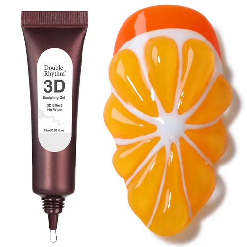 Double Rhythm Gel de Uñas 3D de 0.5 Oz, Gel de Arte para Uñas, Gel de Escultura Sin Limpieza, Esmalte en Gel para Diseños de Uñas, Arte de Uñas DIY