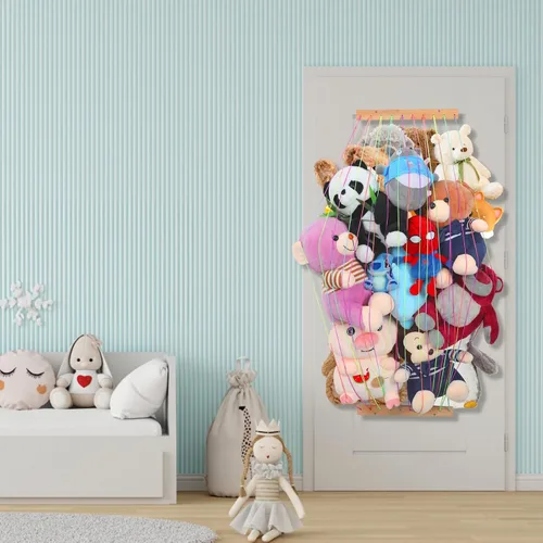 Miniatura 4 de PHOENANCEE Organizadores de almacenamiento de animales de peluche, soporte para animales de peluche, red colgante de hamaca de zoológico para sala