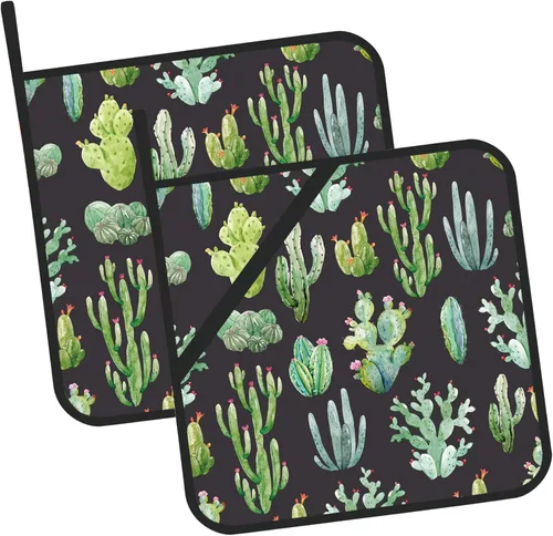 Miniatura 8 de Juego de 2 soportes para ollas de setas y hojas, resistentes al calor, para microondas, horno, horno, platos y barbacoa