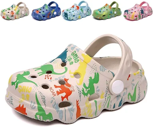 Miniatura 9 de Zuecos para niños, niños y niñas, dinosaurio, antideslizantes, para jardín, playa y piscina, sandalias tipo zuecos, chancletas de dibujos animados