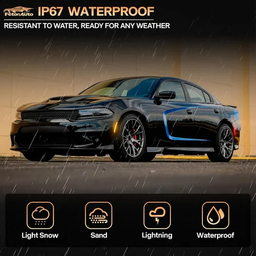 Miniatura 7 de Luces LED de marcador lateral rojo ámbar para Dodge Charger SRT Hellcat Scat Pack 2015 2016 2017 2018 2019 2020 2021 2022 2023 2024, kit de lente